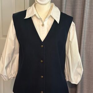 Talbots Navy 100% Worsted Wool